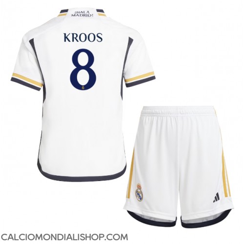 Maglie da calcio Real Madrid Toni Kroos #8 Prima Maglia Bambino 2023-24 Manica Corta (+ Pantaloni corti)